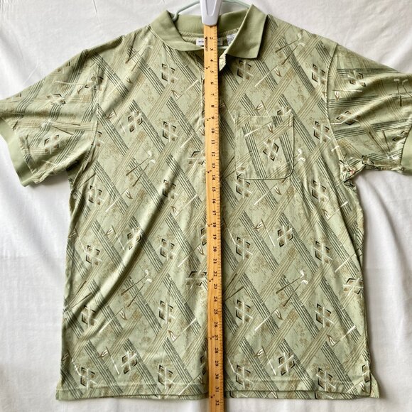 Michael Austin Golf Shirt Mens Size XL Vintage New All Over Print Clubs Flag NWT - Picture 11 of 13